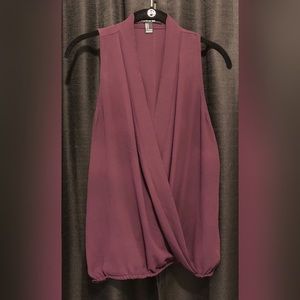 Draped Front Top in Deep Purple